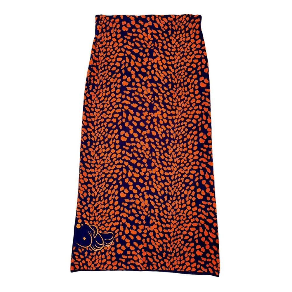 Vtg ICEBERG HISTORY DISNEY 101 Dalmatian Leopard Print Knit Maxi Skirt Size 42 - Picture 6 of 10